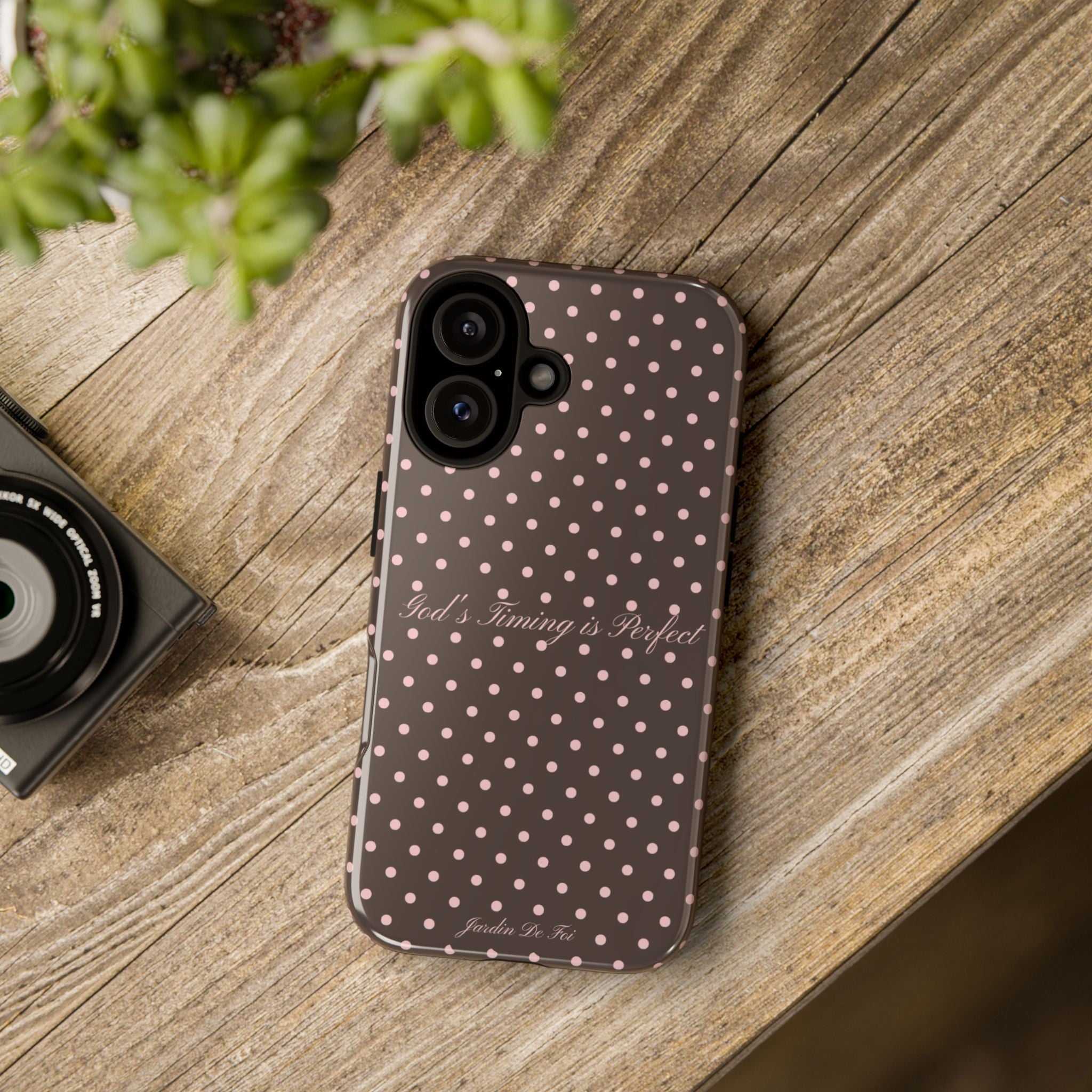 Pink & Brown Polka Dot Case