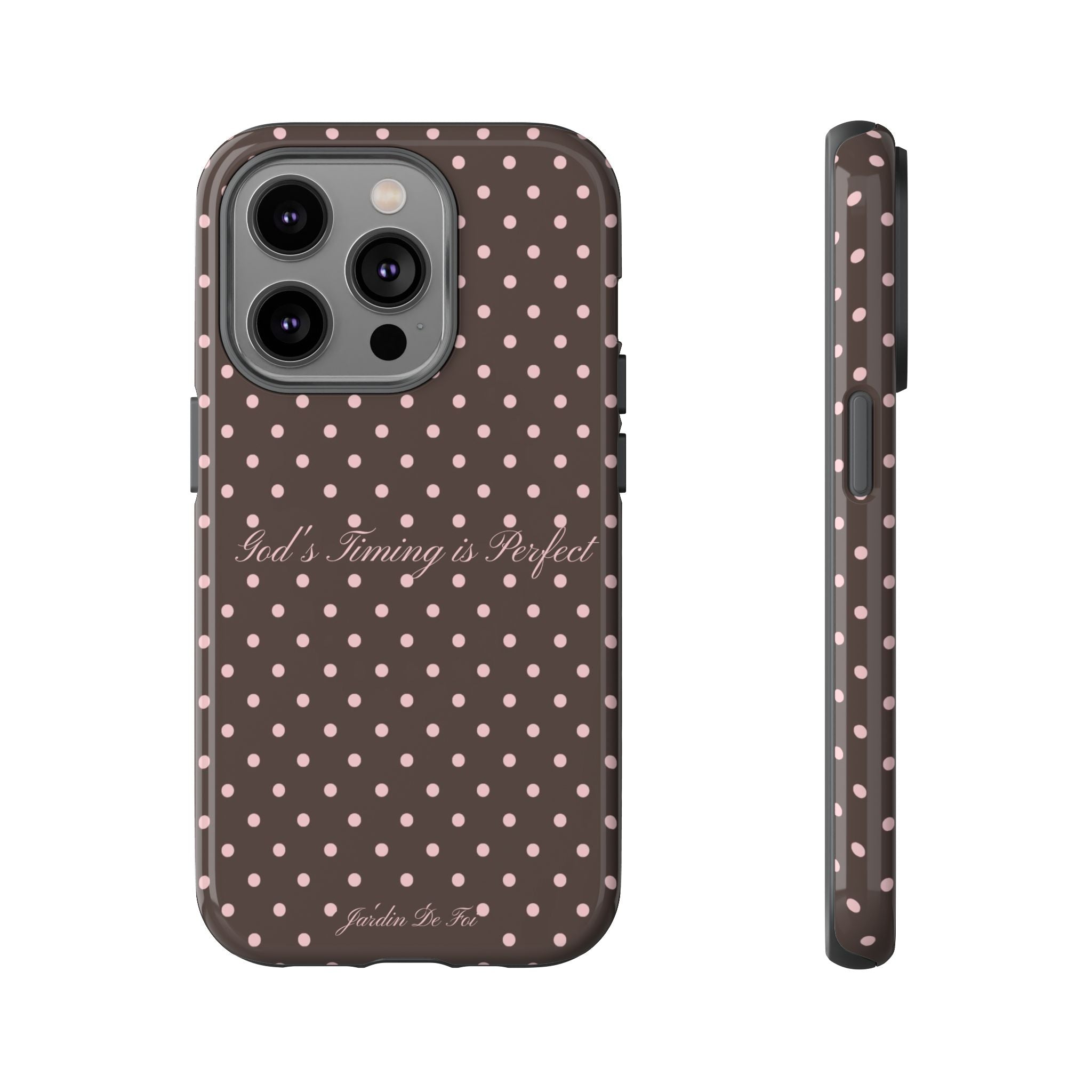 Pink & Brown Polka Dot Case