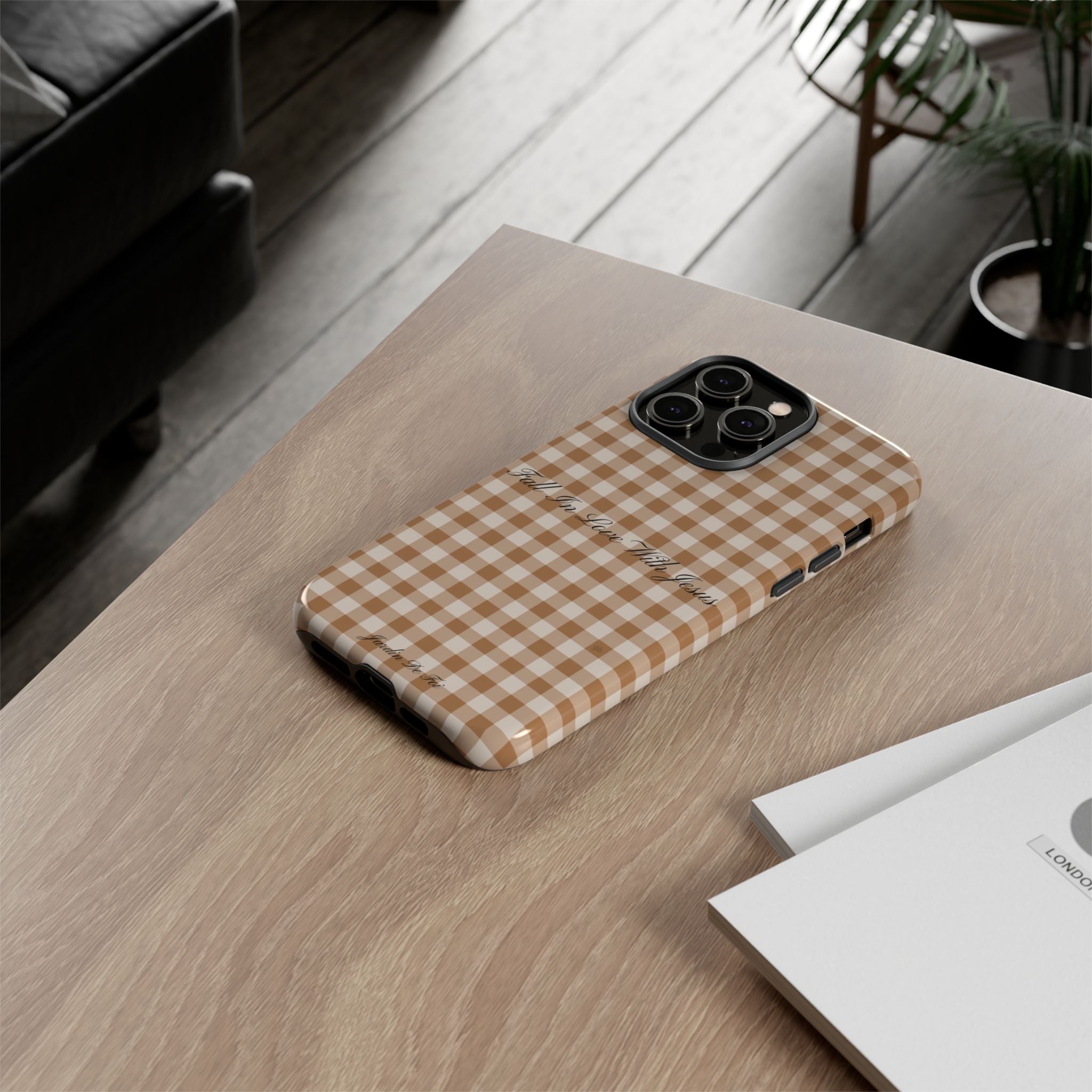 Brown Plaid Fall Case